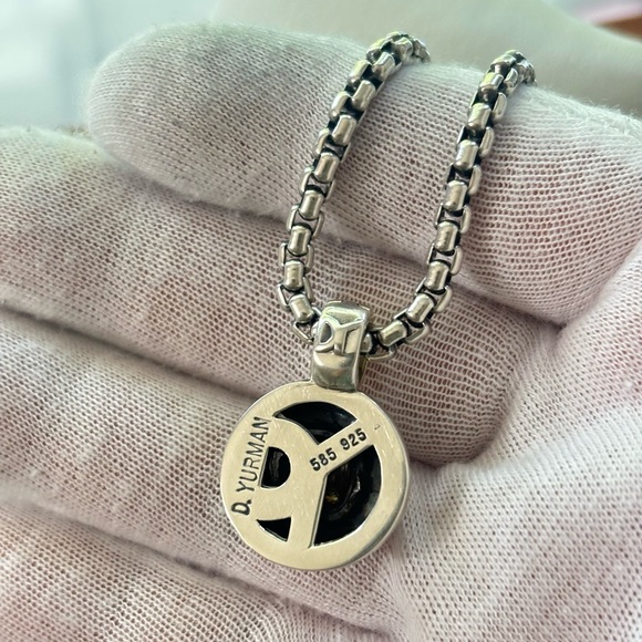 David Yurman 925 & 14k Gold Renaissance Pendant Necklace 16" - Picture 7 of 9